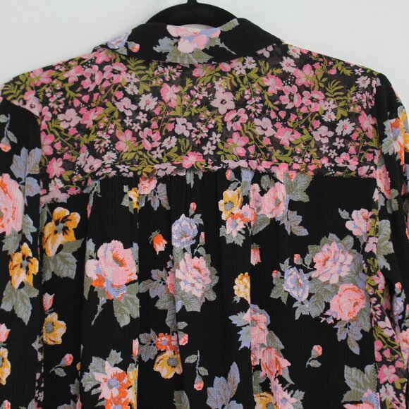 Free People Hold On To Me Floral Long Sleeve Blouse Size Small - Picture 9 of 9